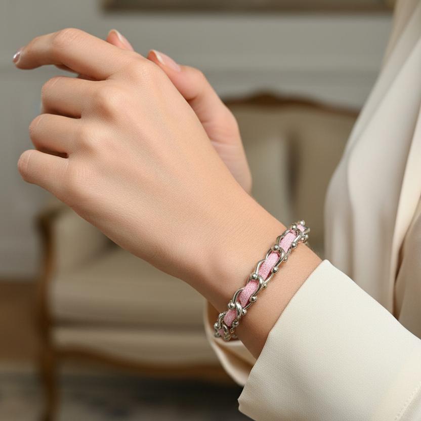 OCEAN MAXI Designer Bracelet / Necklace Soft Pink