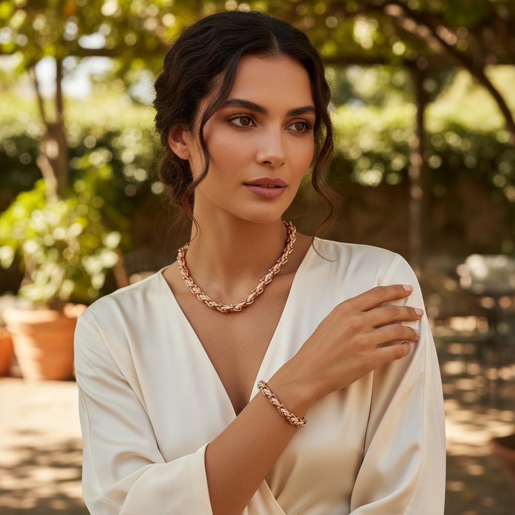 OCEAN MAXI Designer Bracelet / Necklace Soft Pink