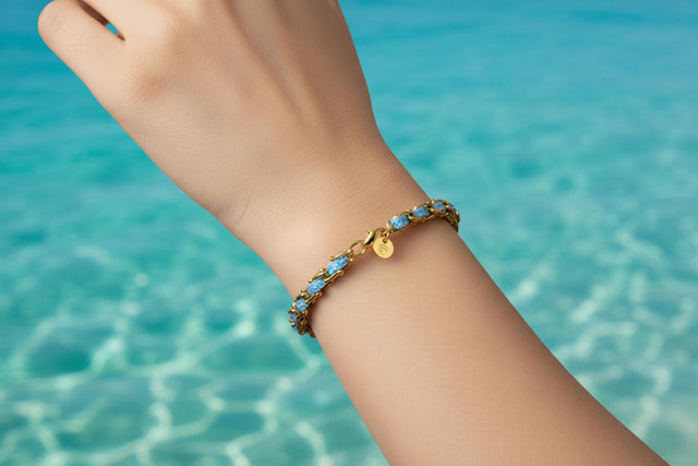 OCEAN MINI Designer Bracelet / Necklace Baby Blue