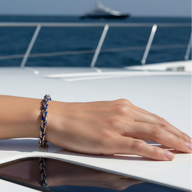 OCEAN MINI Designer Bracelet / Necklace Electric Blue