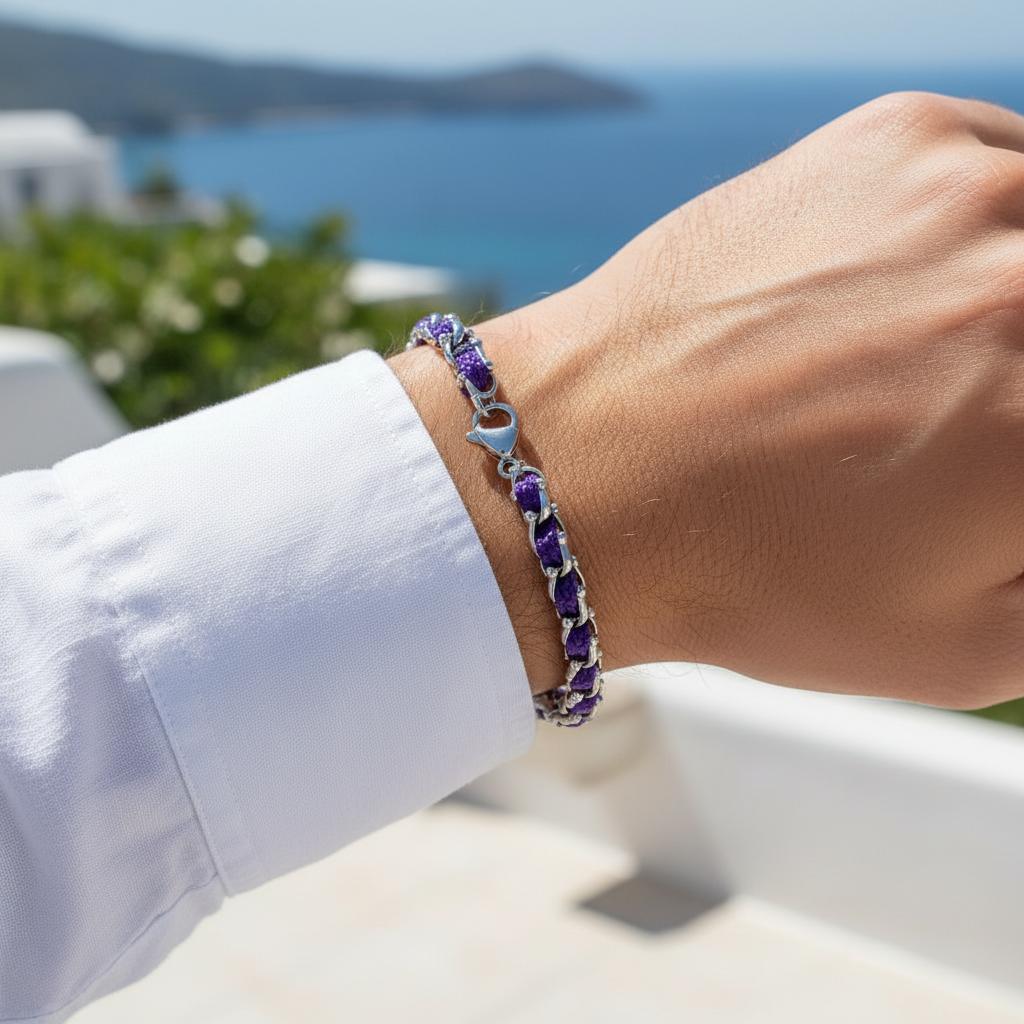 OCEAN MINI Designer Bracelet / Necklace Neon Purple