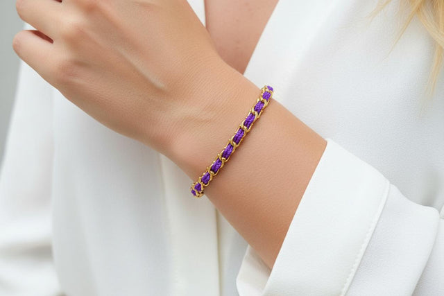 OCEAN MINI Designer Bracelet / Necklace Neon Purple