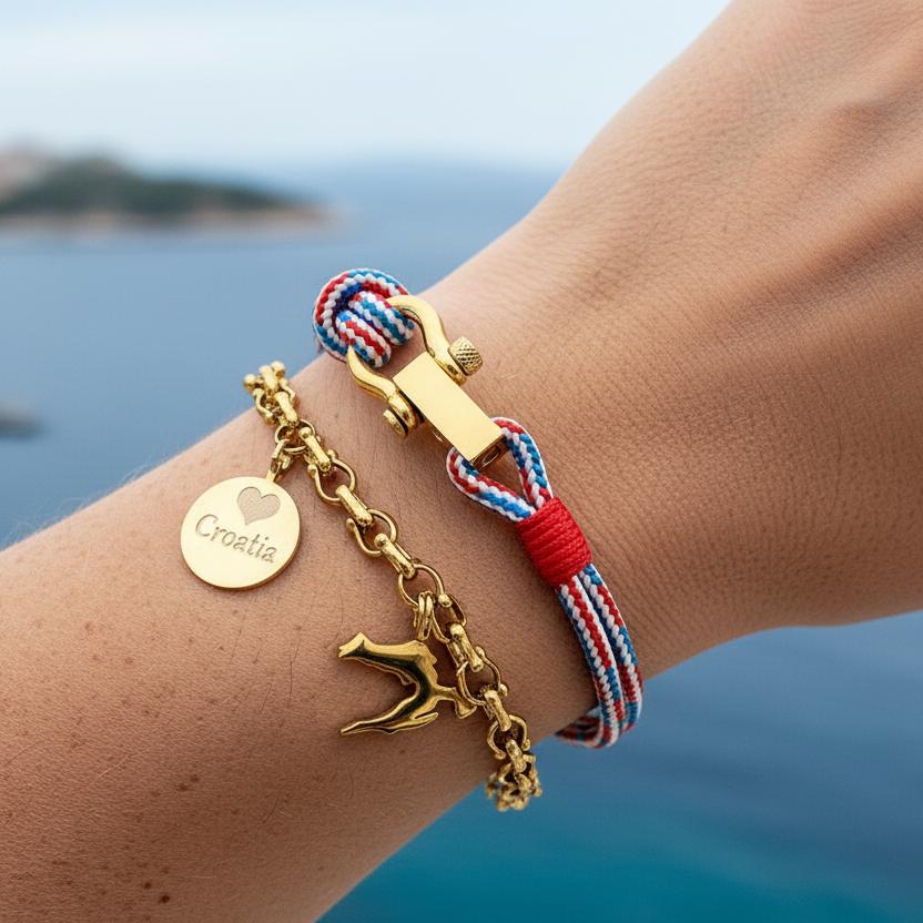 ROYAL 3mm nautical clasp bracelet Croatian mix