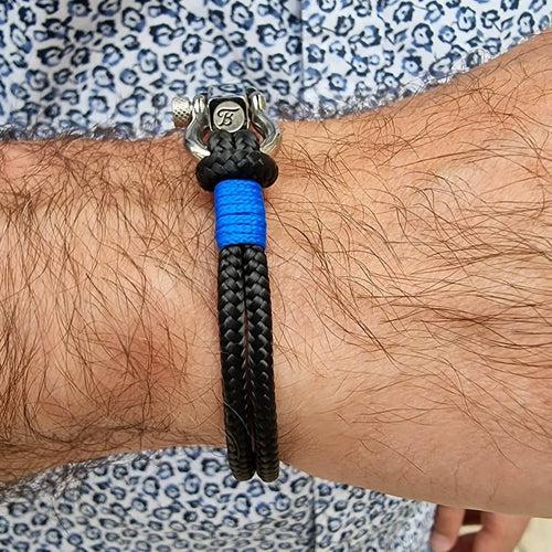 ROYAL 3mm nautical clasp bracelet black blue