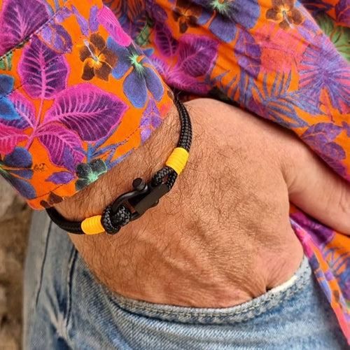 ROYAL 3mm nautical clasp bracelet black orange