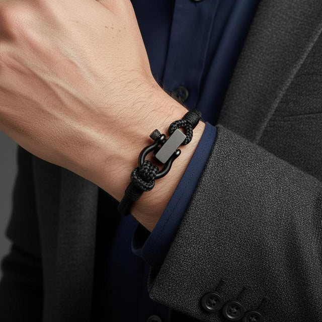 ROYAL 3mm nautical clasp bracelet black