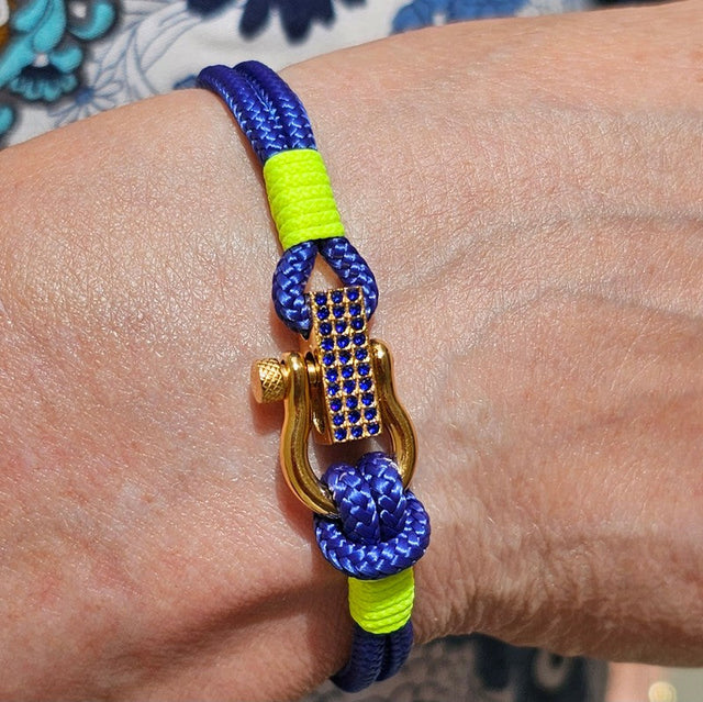 ROYAL 3mm nautical clasp bracelet blue neon yellow