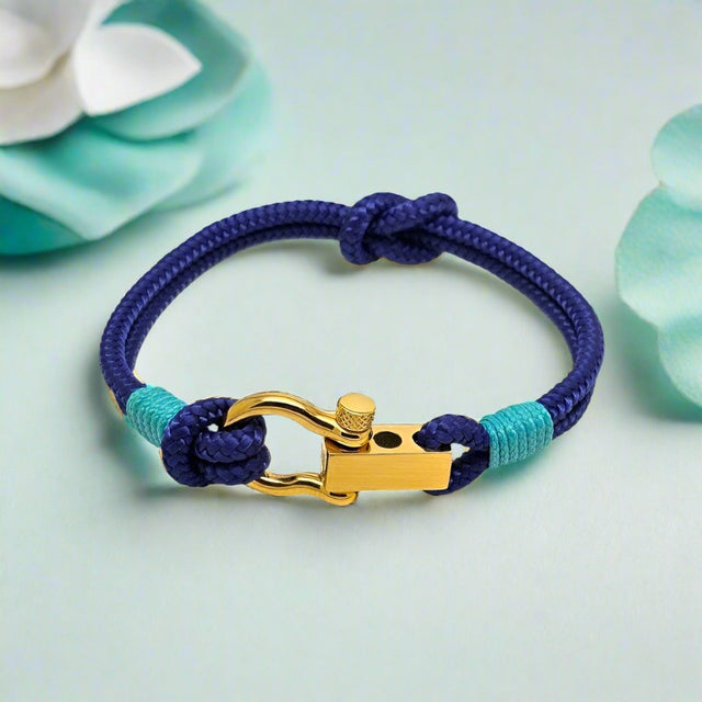 ROYAL 3mm nautical clasp bracelet blue turquoise