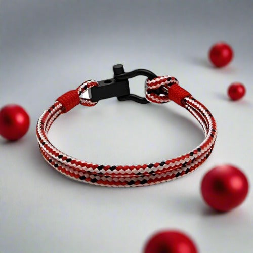 ROYAL 3mm nautical clasp bracelet red mix