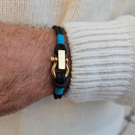ROYAL mini shackle bracelet black teal