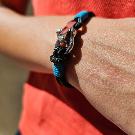 ROYAL mini shackle bracelet black teal