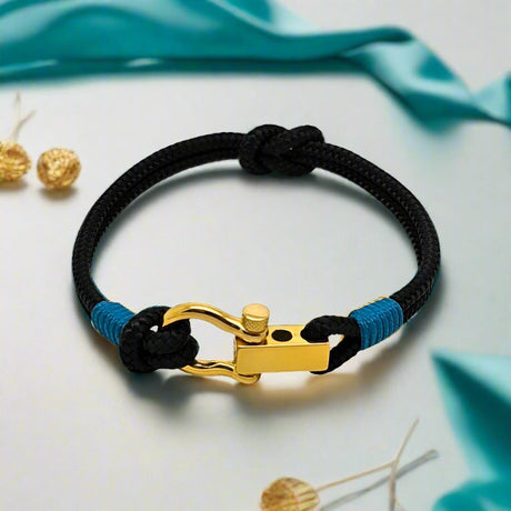 ROYAL mini shackle bracelet black teal