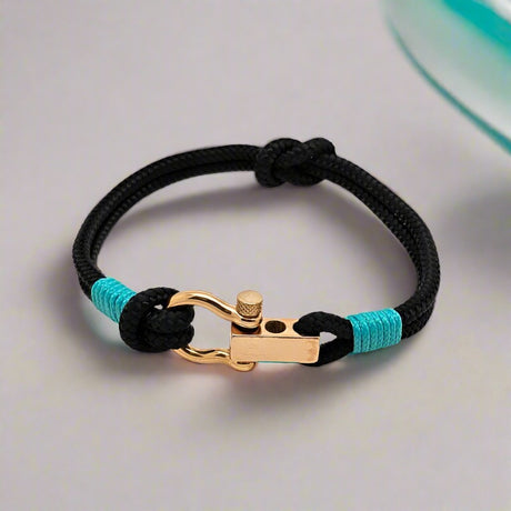 ROYAL mini shackle bracelet black turquoise