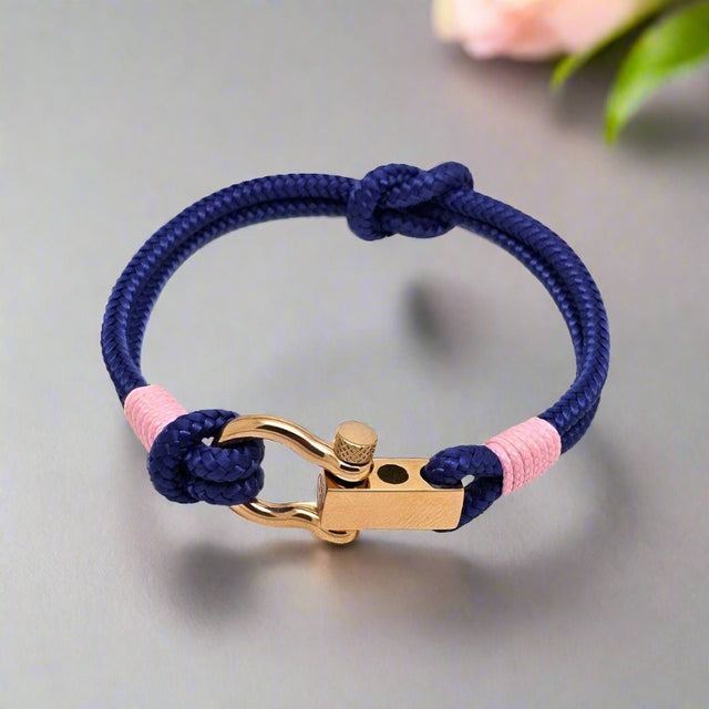ROYAL mini shackle bracelet blue baby pink