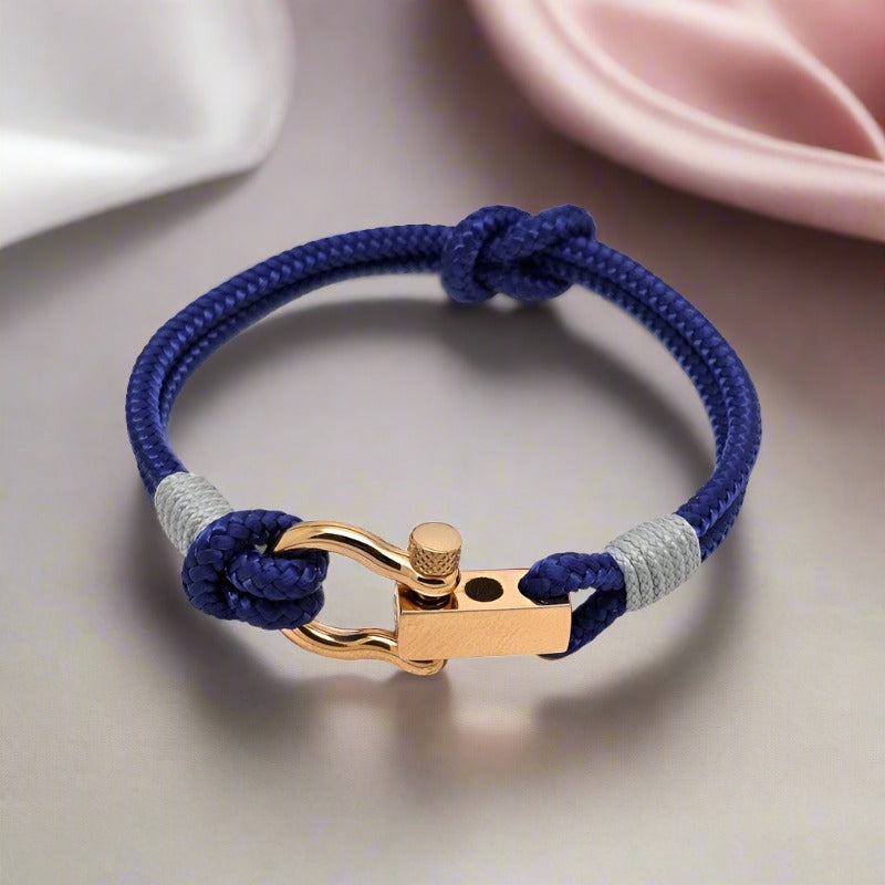 ROYAL mini shackle bracelet blue grey
