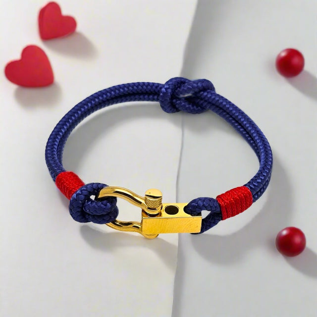 ROYAL mini shackle bracelet blue red