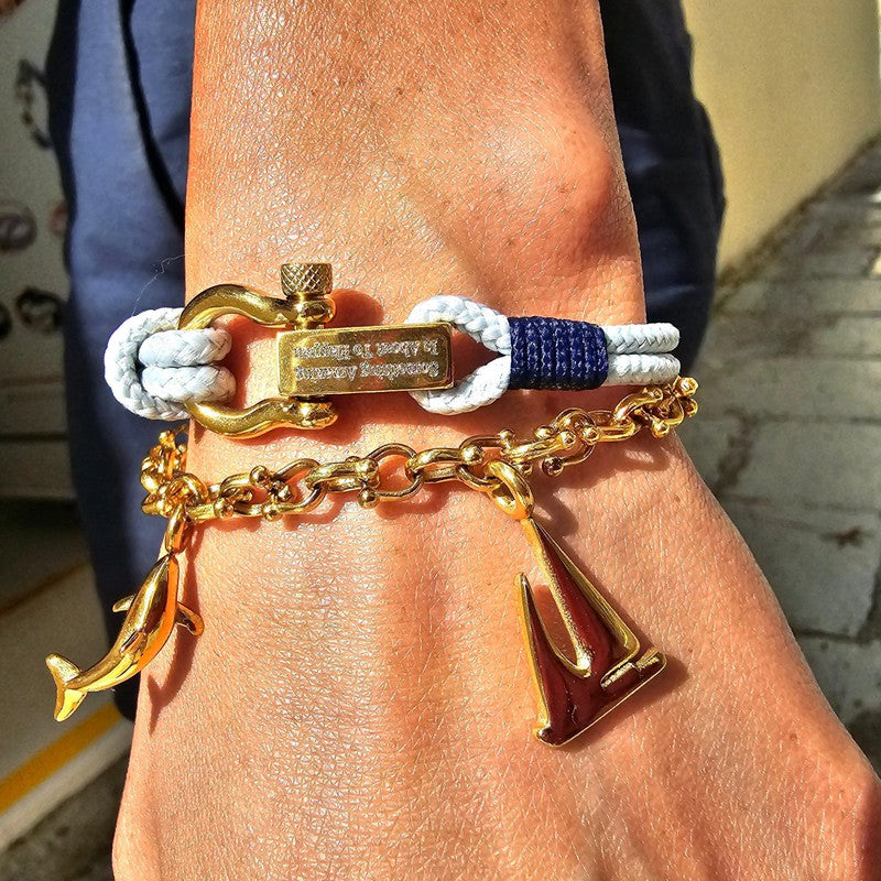 ROYAL mini shackle bracelet grey navy blue