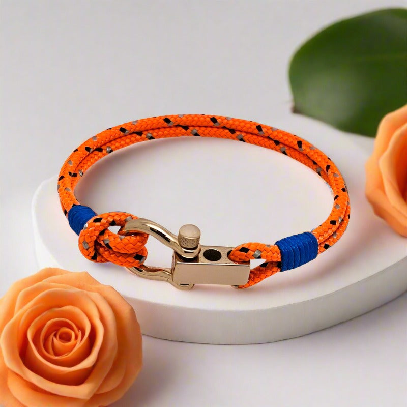 ROYAL mini shackle bracelet orange mix blue