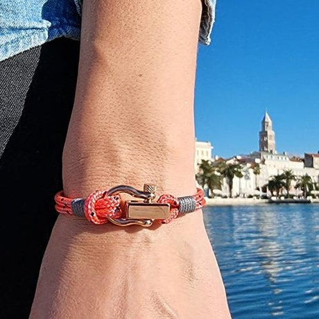 ROYAL mini shackle bracelet pink mix grey