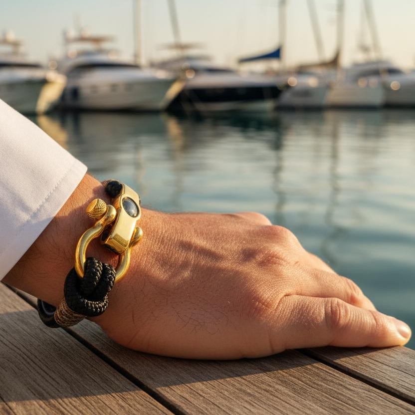 SEAMAN Compass Bracelet Black Camo