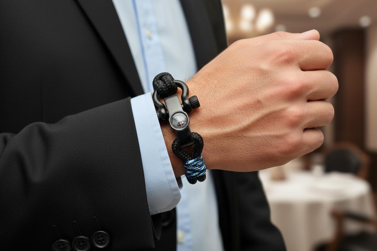 SEAMAN Compass Bracelet Black Lightning