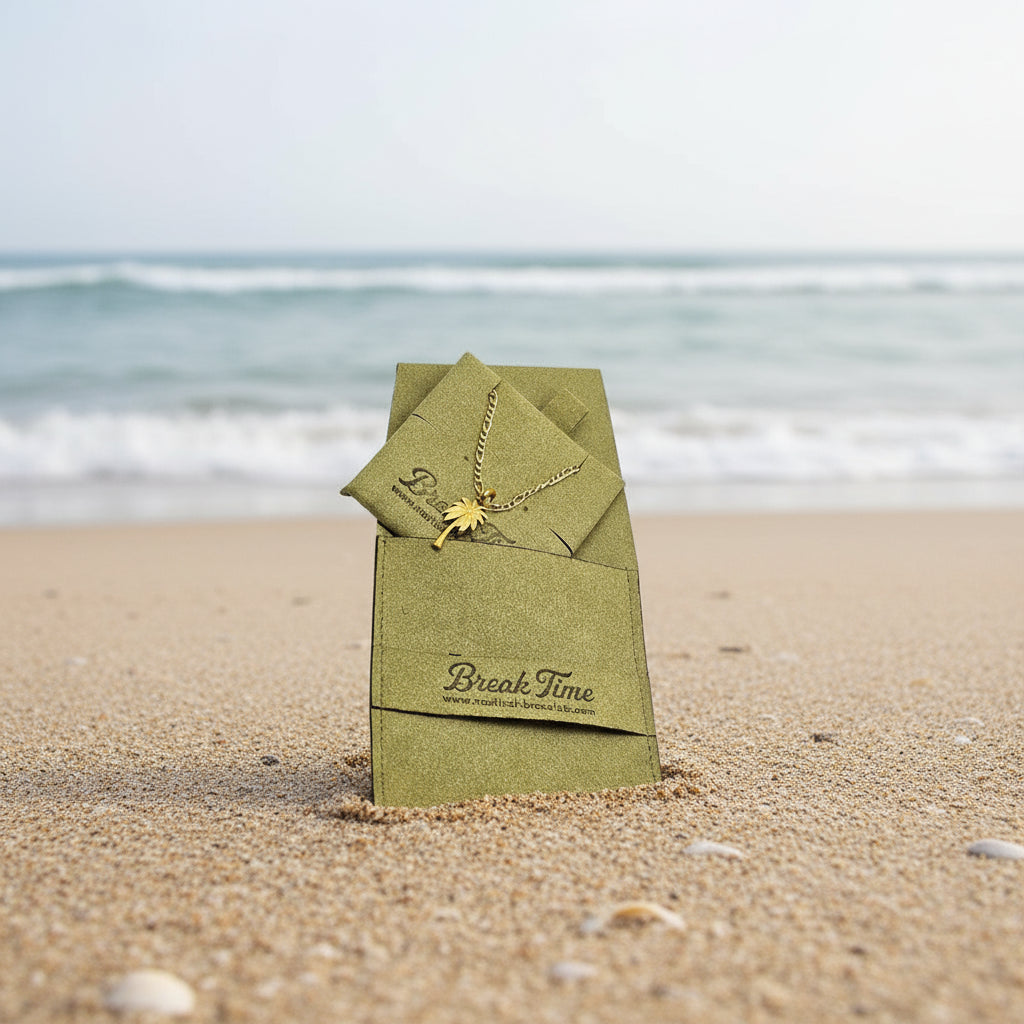 Steel necklace with OCEAN MINI palm tree pendant