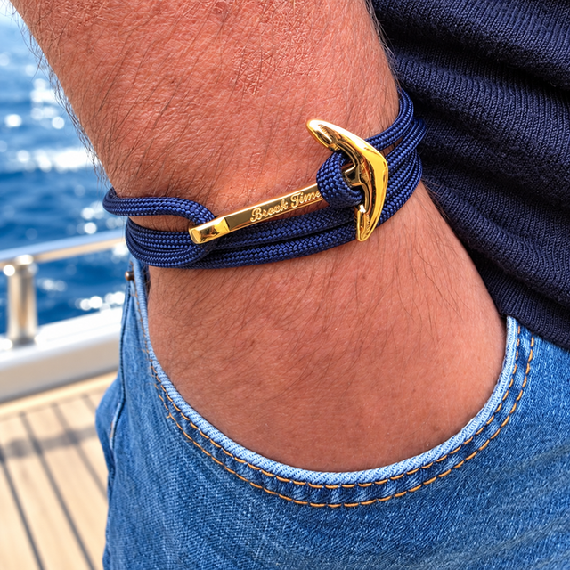 YACHT CREW big anchor bracelet navy blue