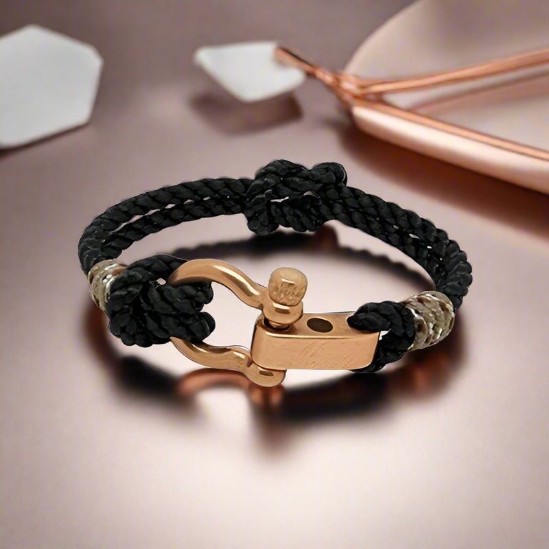 WAVES 4mm Nautical Clasp Bracelet Black Camo