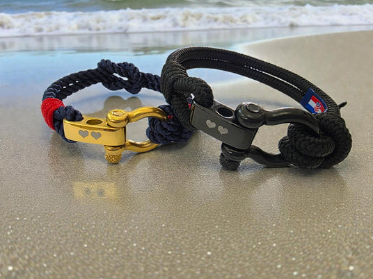 WAVES Soft Rope Bracelet Navy Blue Red