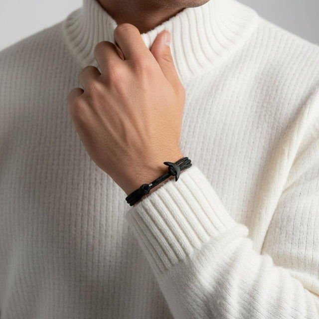 YACHT CREW medium anchor bracelet black