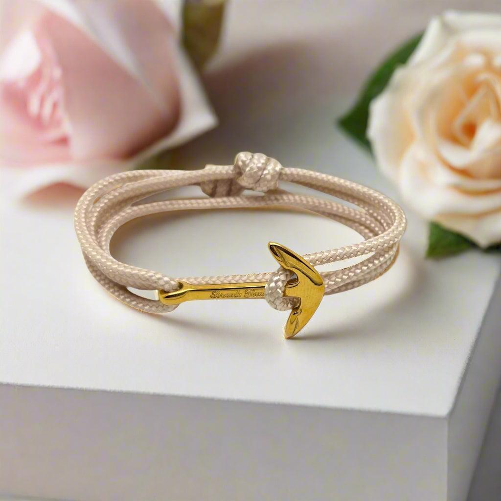 YACHT CREW medium anchor bracelet cream