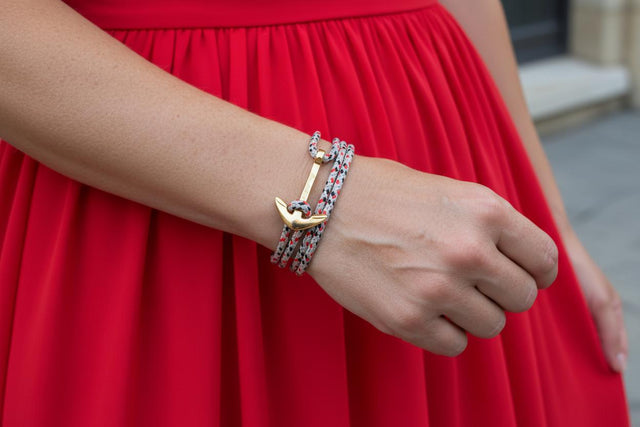 YACHT CREW medium anchor bracelet cream mix