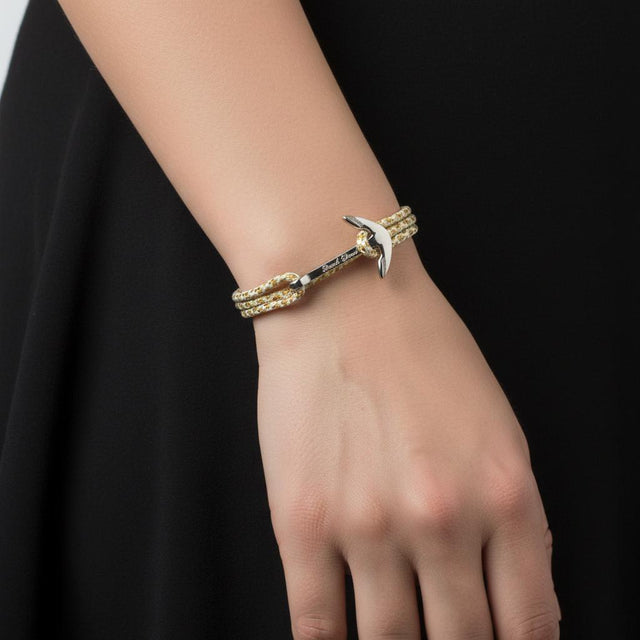 YACHT CREW medium anchor bracelet gold white
