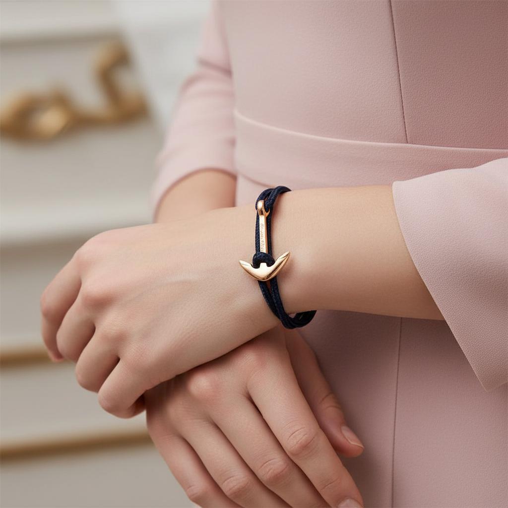 YACHT CREW medium anchor bracelet midnight blue