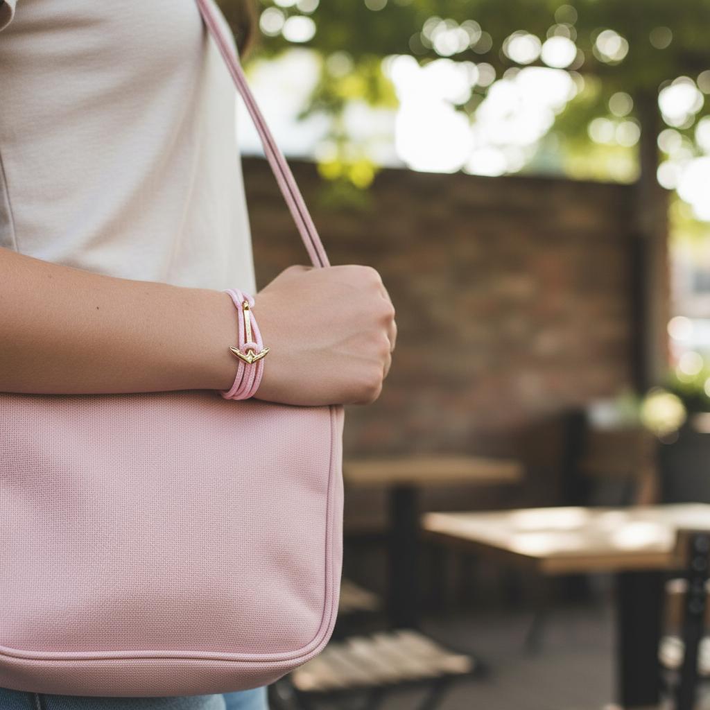 YACHT CREW medium anchor bracelet pastel pink