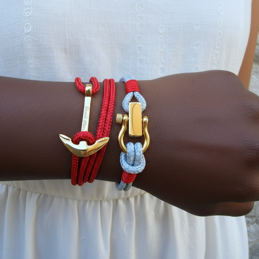 YACHT CREW medium anchor bracelet red