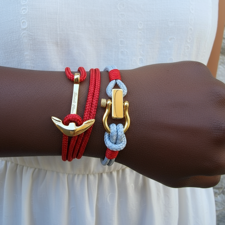 YACHT CREW medium anchor bracelet red