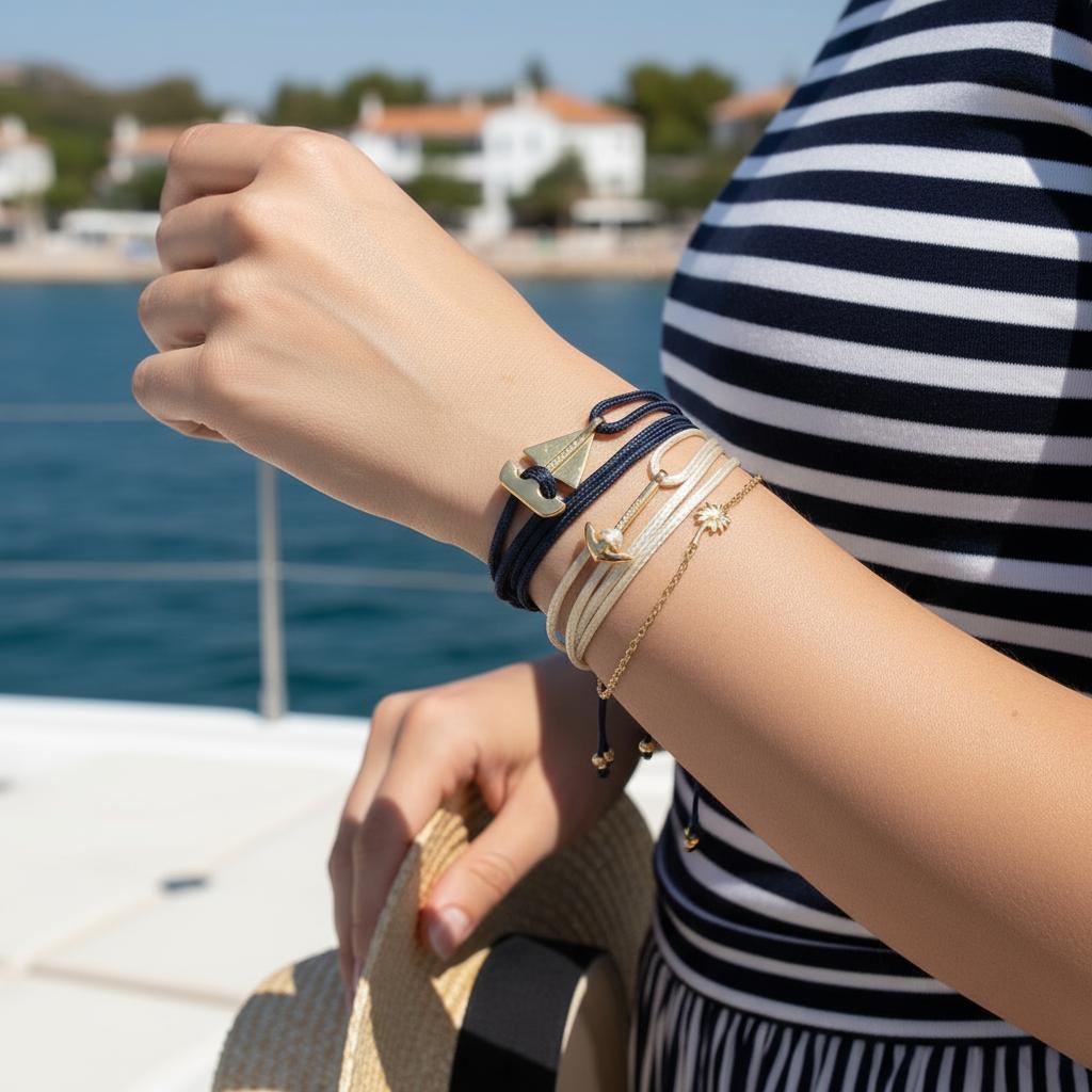 YACHT CREW mini anchor bracelet gold