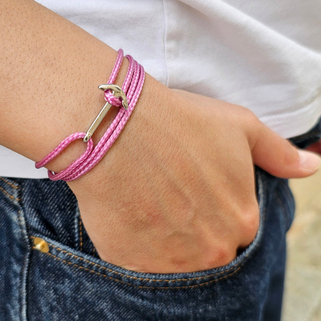 YACHT CREW mini anchor bracelet lavender pink