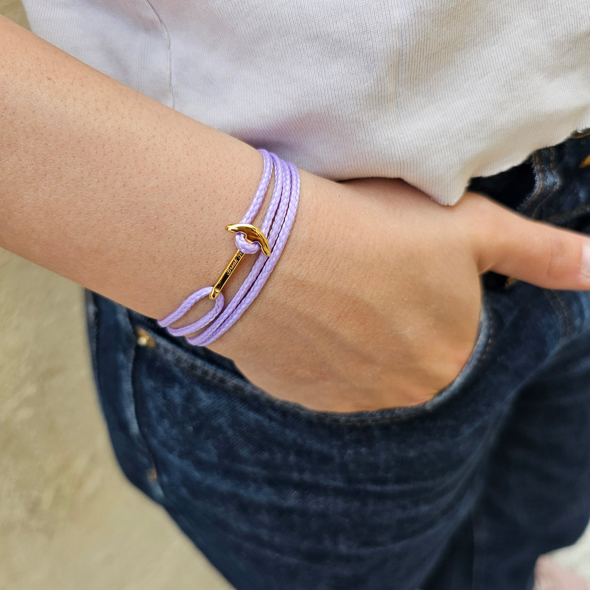YACHT CREW mini anchor bracelet lavender purple