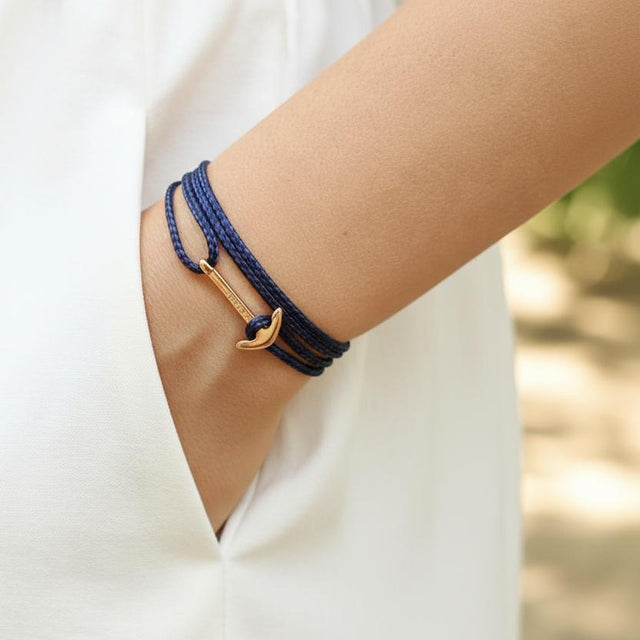 YACHT CREW mini anchor bracelet navy blue