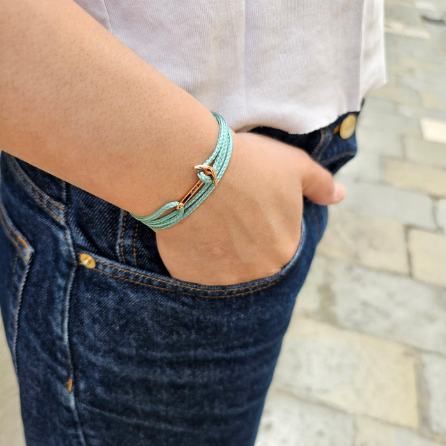 YACHT CREW mini anchor bracelet sea green
