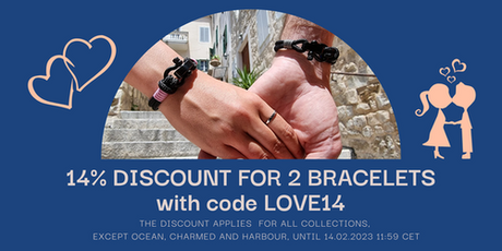 Valentine Deal: 14% discount for 2 bracelets