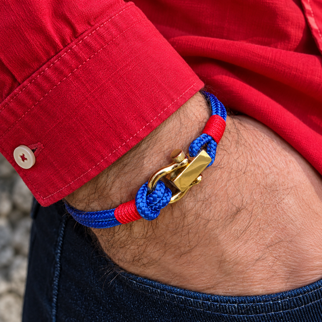 ROYAL 3mm nautical clasp bracelet blue red