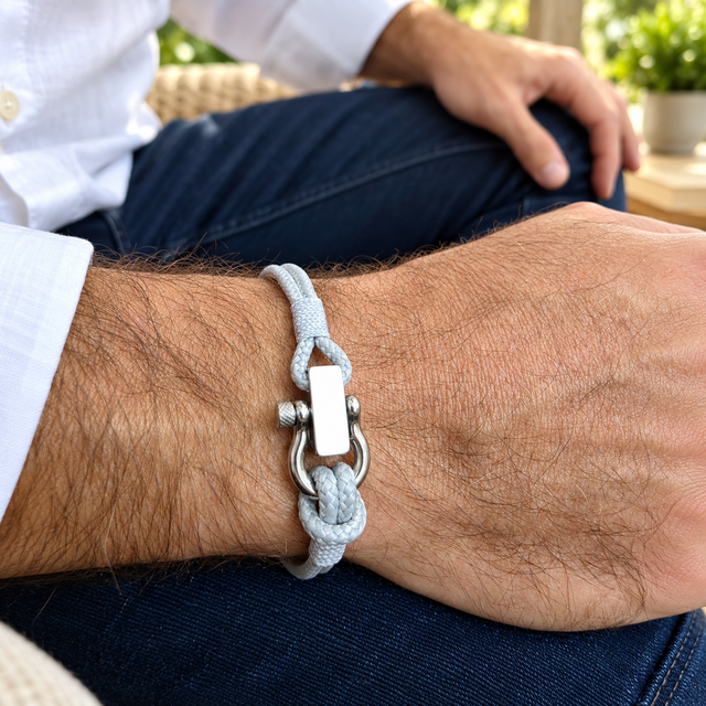 ROYAL 3mm nautical clasp bracelet grey