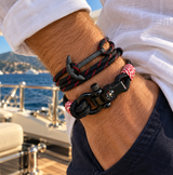 SEAMAN Compass Bracelet Black Croatian Mix
