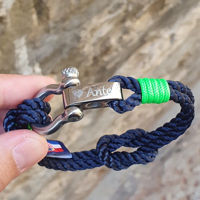 WAVES Navy Blue Green Marine Bracelet (WVS029) Break Time