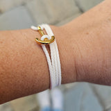 YACHT CLUB mini anchor bracelet cream