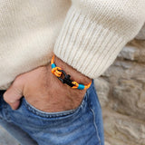 ROYAL mini shackle bracelet orange mix teal