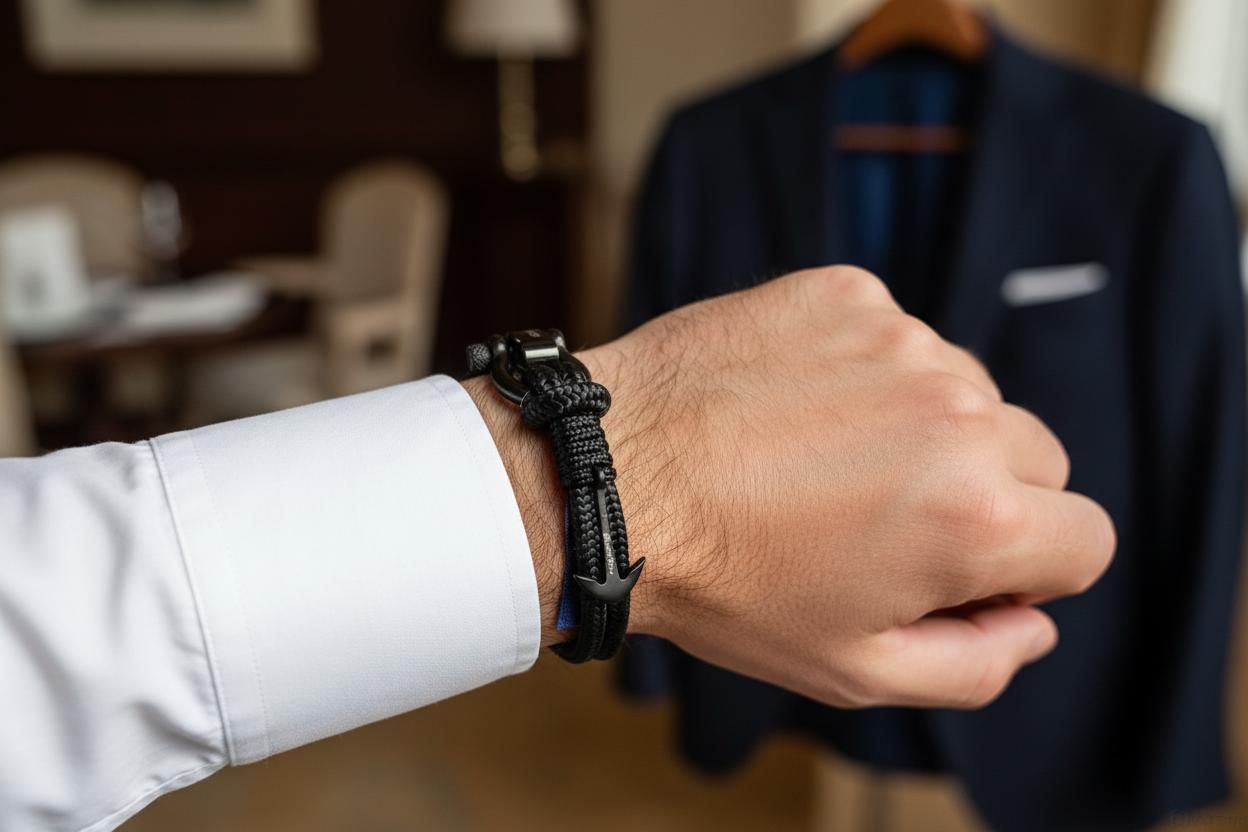 ADRIATICA Shackle & Anchor Bracelet Black - Break Time Croatia